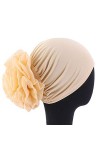 Lot de 2 turban élastiques à fleurs pour femme, Nouveau jaune, Taille unique