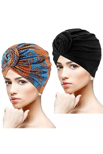 ASHILISIA Turban noué en coton Chapeau chimio Bandeau Turban musulman pour femme Accessoires cheveux - Rouge -