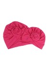 ASHILISIA Turban noué en coton Chapeau chimio Bandeau Turban musulman pour femme Accessoires cheveux - Rouge -