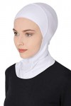 DAMILY Noir Écharpe Under Hijab Casquette Ninja Jilbab pour Femme Étendue Jersey Hijabs de Couverture Complète du Cou Noir 