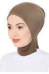 DAMILY Noir Écharpe Under Hijab Casquette Ninja Jilbab pour Femme Étendue Jersey Hijabs de Couverture Complète du Cou Noir 