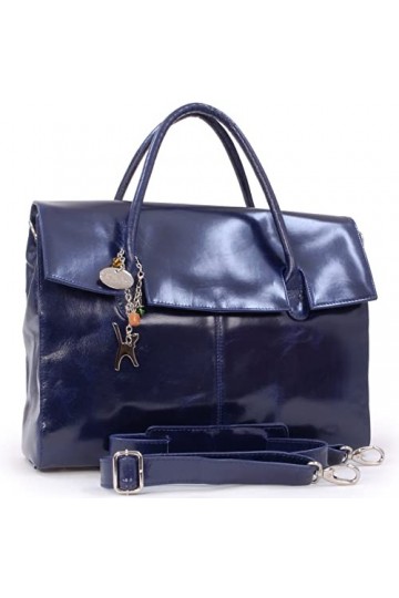 Catwalk Collection Handbags - Cuir Véritable - Grande Serviette/Sac de Travail/Mallette/Sac porté épaule avec Bandoulière - C