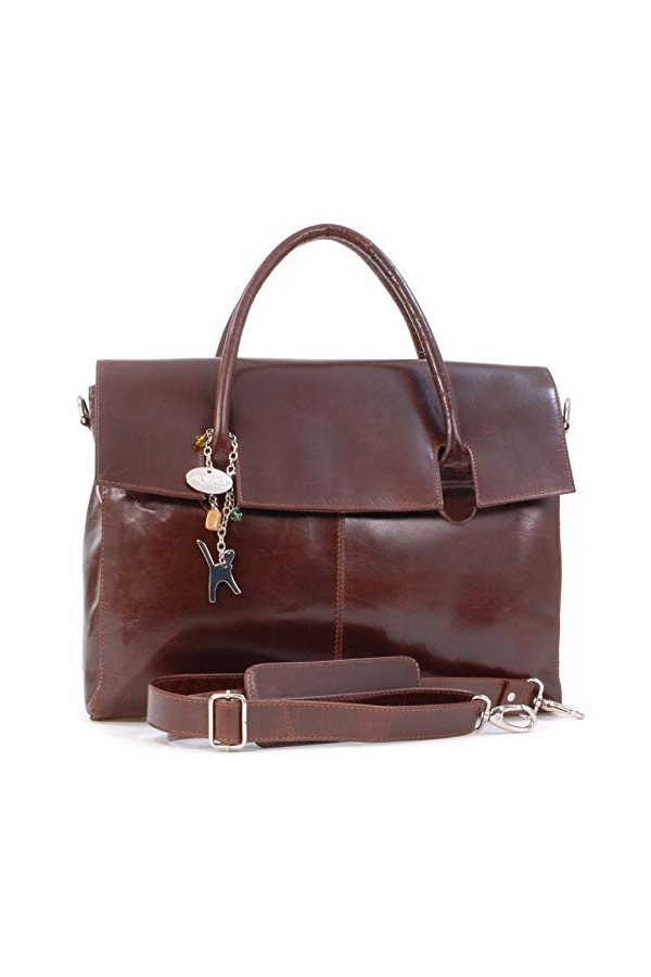 Catwalk Collection Handbags - Cuir Véritable - Grande Serviette/Sac de Travail/Mallette/Sac porté épaule avec Bandoulière - C