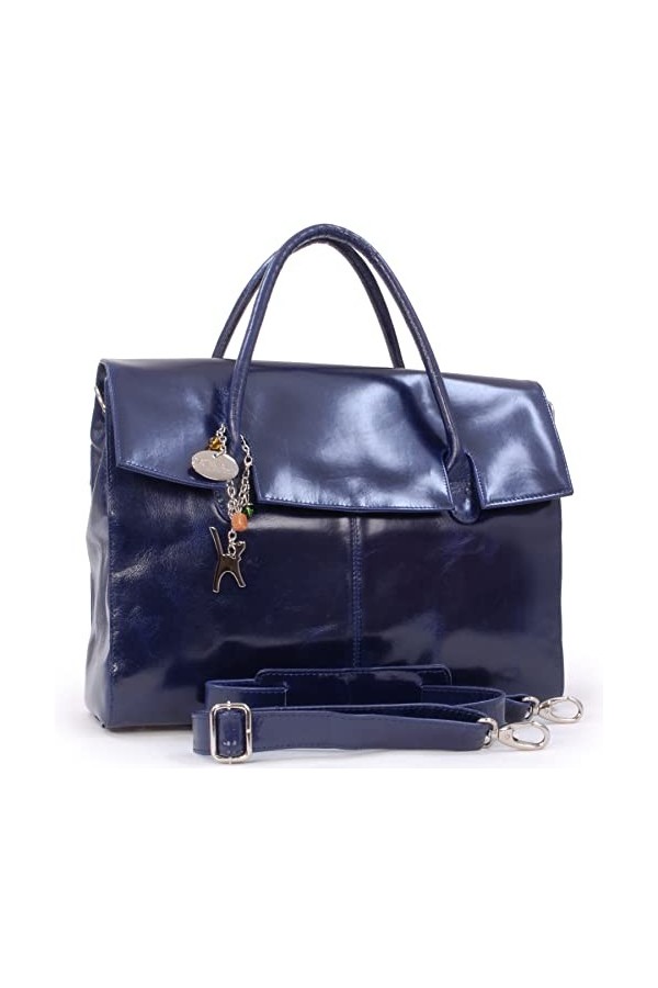 Catwalk Collection Handbags - Cuir Véritable - Grande Serviette/Sac de Travail/Mallette/Sac porté épaule avec Bandoulière - C