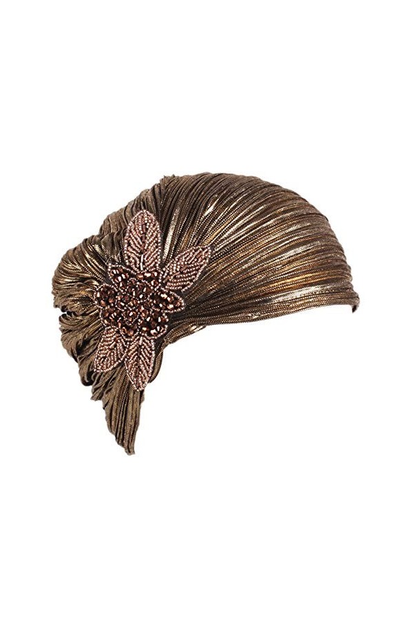 MoreChioce Turban Strass,Femmes Indienne Chapeau Casquette avec Cristal 1920 Brillant Hijab Foulard Cheveux Head Wrap Cap Str