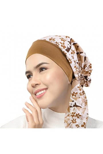 VIAUMBR Bonnet turban foulard bandana couvre-chef, couvre-chef, pour femme, léger, doux, tissu soyeux, 2, 54-68