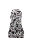 Haokaini Hommes Soyeux Durag Camo Mode Hip-Hop Ton Durag Casquette avec Longue Queue Chapeaux Tête Wrap 360 Vagues du-Rag Cha