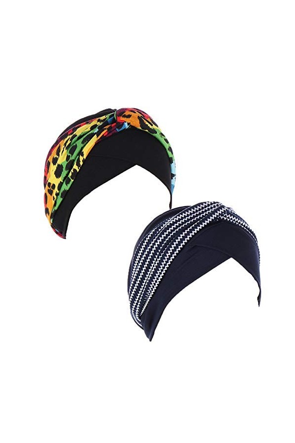 JDYaoYing Lot de 2 foulards turban musulman hijab cancer chimio pour femme - - Taille unique