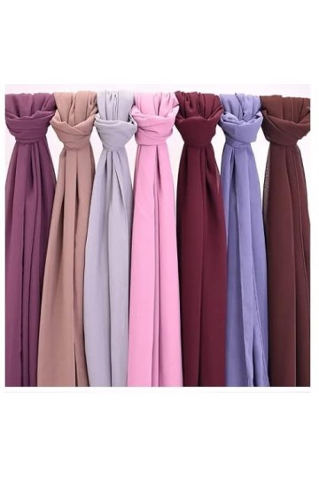 Écharpe hijab musulmane en coton doux de qualité supérieure pour femme | Poids léger, blanc, L