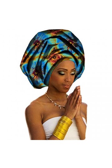 PengGengA Turban de Femmes Style National Foulard en Coton Tête Echarpe Longue avec Africaine Impression Element Headwraps S