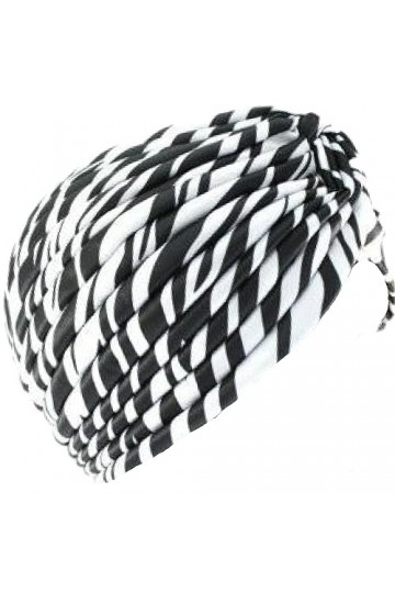 Femmes Style Indien Satin Turban Enveloppe De Tête, Déguisement, Bandana ou Chimio & Perte De Cheveux par Lizzy® - Zèbre