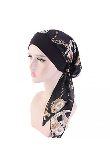 YONKOUNY Chimio Turban Femmes Été Élégante Coiffure Couleur Unie Mousseline Bandana Casquette Cancer Confortable Tissu Bonnet