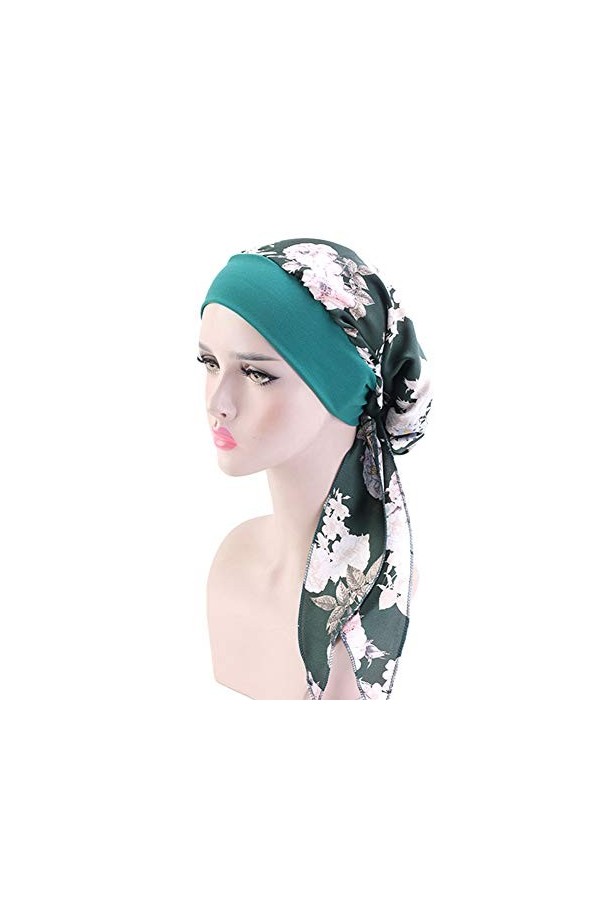 Asudaro Bonnet Chimio, Femmes Élégant Turban Bandeau Élastique Bandana Foulard Wrap Chapeau Musulman Hijab Coiffure Écharpe C