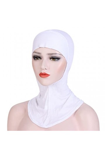Surakey Hijab à Enfiler avec Bonnet à Nouer pour Femme Musulmane voilée,Turban Cap Solide Musulmane des Femmes Maillot Hijab 