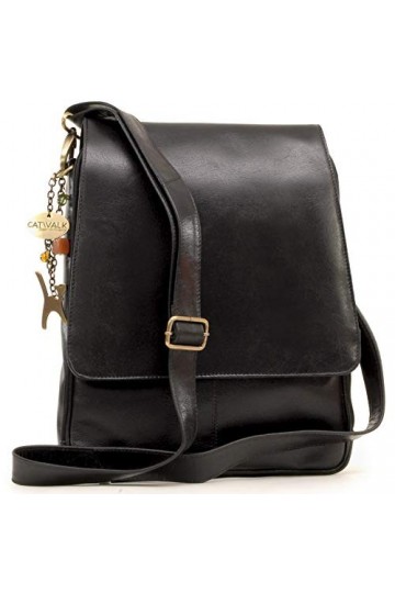 Catwalk Collection Handbags - Cuir Véritable - Grande Besace/Sac Bandoulière/Sac Business/Sac de Travail/Sac Porté Croisé - C