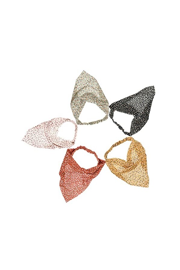 Lurrose 5Pcs Cheveux Pinces Multifonctionnelles Bandeau Élastique Wrap Turban Triangle Mixte Foulard Accessoires Fitness Spor