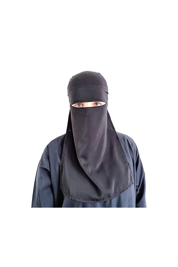 Hijab Headscarf One Piece Pull On Décoré avec Perles et Paillettes Borde Islamique Idéal pour la Mosquée Madrassa Ramadan Aïd