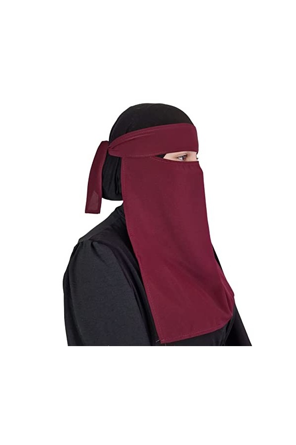 Hijab Headscarf One Piece Pull On Décoré avec Perles et Paillettes Borde Islamique Idéal pour la Mosquée Madrassa Ramadan Aïd