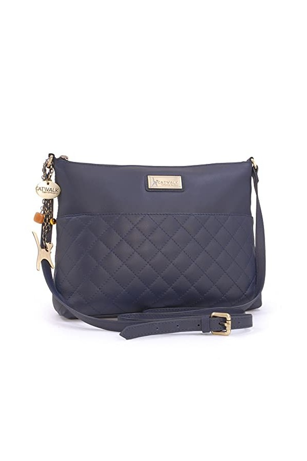 Catwalk Collection Handbags - Cuir Matelassé - Taille Moyenne - Sac porté main/Sac à main/Sac porté épaule - Femme - SADIE - 