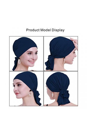 osvyo – Foulard en Bambou pour Femme, pour Perte de Cheveux, chimiothérapie, Cancer, Emballage scellé, Bambou Bleu Indigo, Ta