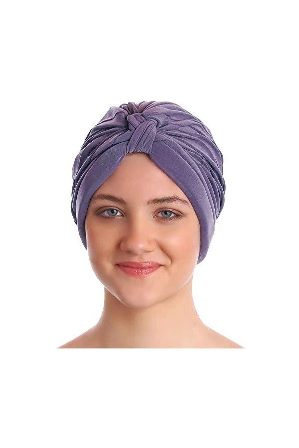 Deresina Headwear Chimio Turban de Style W Plisse Noir 