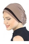 Deresina Headwear Double Matelassé Chapeau pour La Perte de Cheveux Beige/Cacao 
