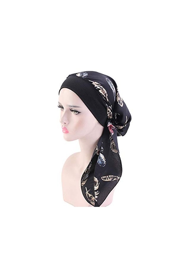Asudaro Bonnet Chimio, Femmes Élégant Turban Bandeau Élastique Bandana Foulard Wrap Chapeau Musulman Hijab Coiffure Écharpe C