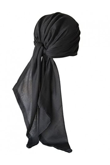 Deresina Headwear Organic Facile Attache Foulard pour la Perte de Cheveux, Le Cancer, la chimiothérapie Black Red