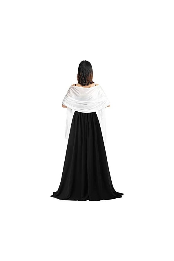 YAOMEI Femme Echarpe Châles Foulards Satin, Etoles écharpe Fichus de tête Les mariages Mariée Bridemaids Tenue de soirée Fête