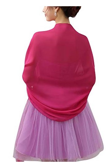 YAOMEI Femme Echarpe Châles Foulards Chiffon, Etoles écharpe Fichus de tête Les mariages Mariée Bridemaids Tenue de soirée Fê