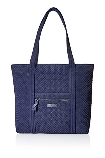 Vera Bradley Microfiber Vera Tote Bag, Sac Main Femme, Bleu Marine véritable, Taille Unique