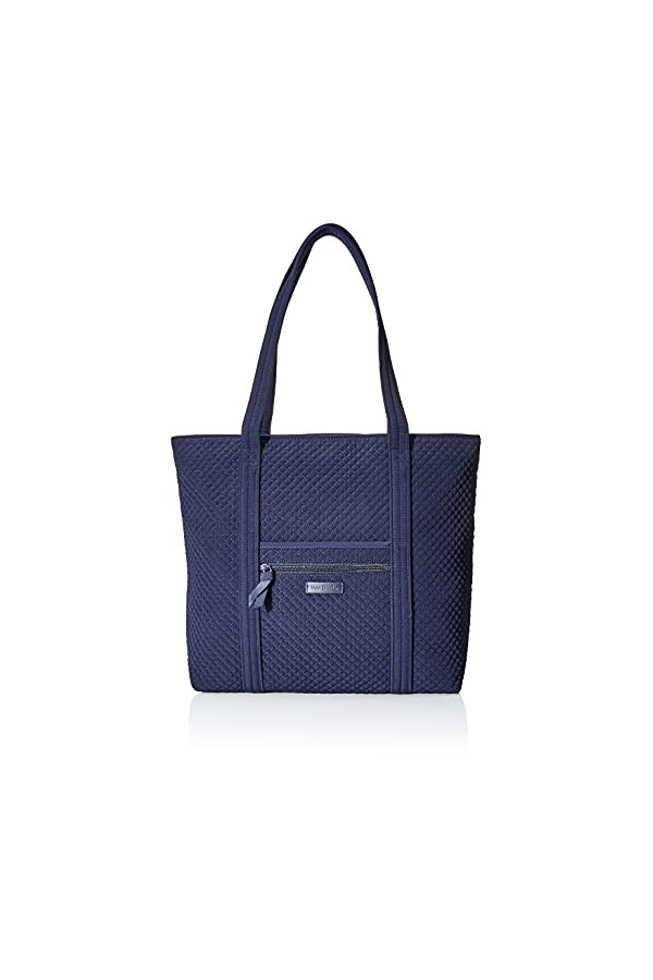 Vera Bradley Microfiber Vera Tote Bag, Sac Main Femme, Bleu Marine véritable, Taille Unique