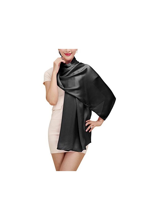 YAOMEI Femme Echarpe Châles Foulards Satin, Etoles écharpe Fichus de tête Les mariages Mariée Bridemaids Tenue de soirée Fête