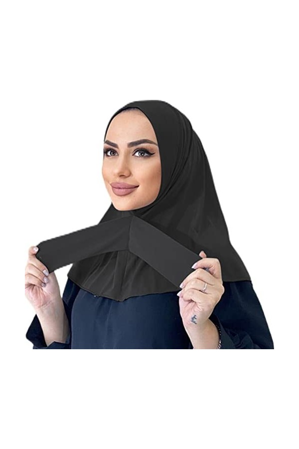 Foulard en mousseline pour femme,châles de couleur unie enveloppant le turban à couverture complète,bandeau de tête musulman 