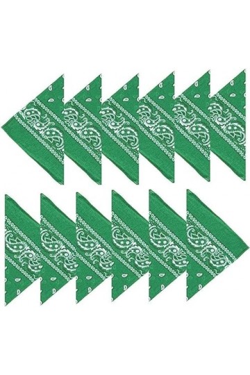 BYOR Lot de bandana 100% Coton paisley foulard fichu bandanas Vert Vif - Lot de 10