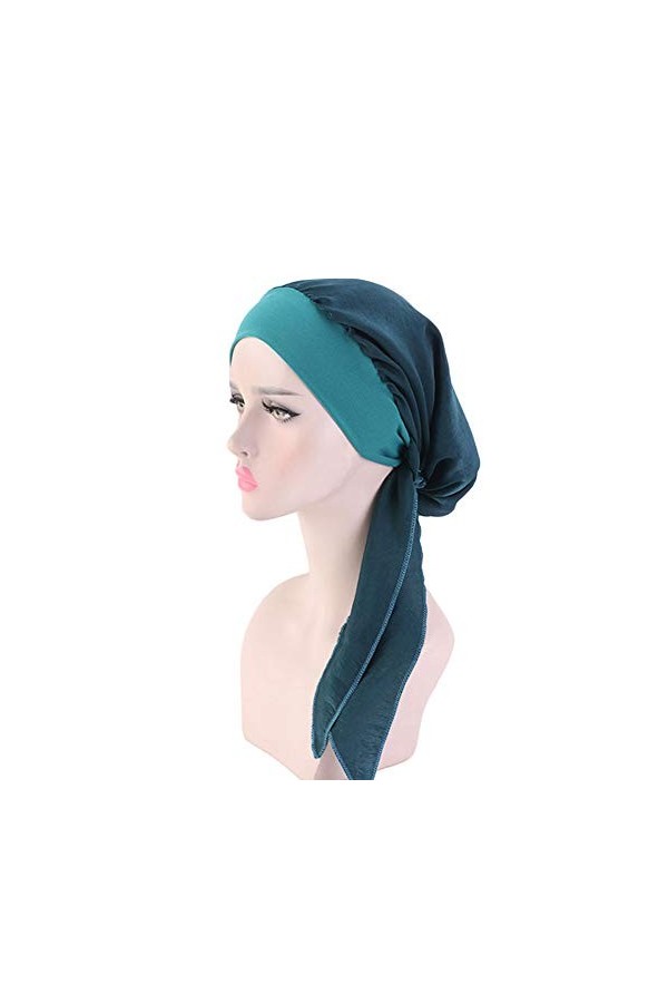 Bonnet Chimio,Asudaro Femmes Élégant Turban Bandeau Élastique Bandana Foulard Wrap Chapeau Musulman Hijab Coiffure Écharpe Ch