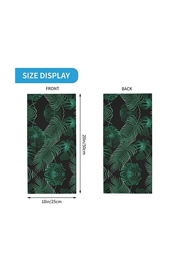 Masque facial imprimé feuille de banane vert bandanas cache-cou foulard bandeau sans couture pour le sport en plein air