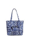 Vera Bradley Microfiber Vera Tote Bag, Sac Main Femme, Bleu Marine véritable, Taille Unique