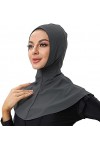 Hijab de natation pour femmes couleur unie foulard musulman à couverture totale Black 