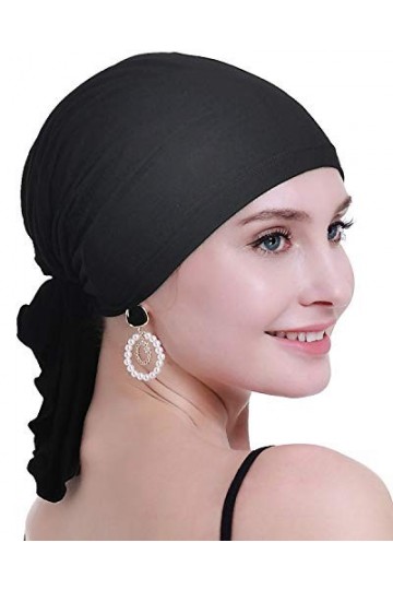 osvyo Bambou Chemo Foulard pour femmes souffrant de perte de cheveux – Turban dans un emballage scellé, Bambou noir, taille u