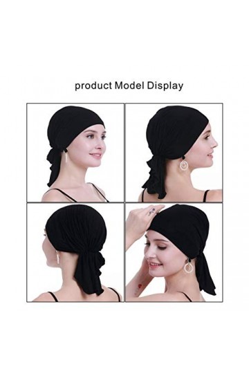 osvyo Bambou Chemo Foulard pour femmes souffrant de perte de cheveux – Turban dans un emballage scellé, Bambou noir, taille u