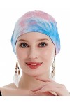 osvyo Coiffe chimio en bambou pour femme - Pour perte de cheveux - Turban dans un emballage scellé, Bambou Tie-Dye Gris, tail
