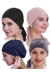 osvyo Coiffe chimio en bambou pour femme - Pour perte de cheveux - Turban dans un emballage scellé, Bambou Tie-Dye Gris, tail