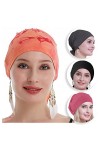 osvyo Coiffe chimio en bambou pour femme - Pour perte de cheveux - Turban dans un emballage scellé, Bambou Tie-Dye Gris, tail