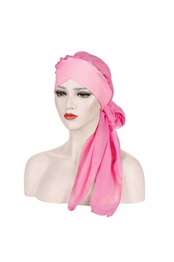 Amorar Chemo Turban Hijab Femmes Cancer Bonnets Écharpes en Mousseline De Soie Bandana Queue Chapeau Tête Wrap Bandeaux Foula