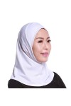WOWOWO Femmes Hijab Coton Musulman Mini Hijab Tête Écharpe Couleur Unie Couverture Complète Capuchon Intérieur Wrap Châle Tur