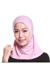 WOWOWO Femmes Hijab Coton Musulman Mini Hijab Tête Écharpe Couleur Unie Couverture Complète Capuchon Intérieur Wrap Châle Tur