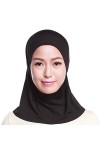 WOWOWO Femmes Hijab Coton Musulman Mini Hijab Tête Écharpe Couleur Unie Couverture Complète Capuchon Intérieur Wrap Châle Tur