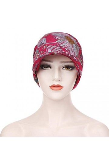Amorar Femmes Coton Foulard Tête Hijab Bandanas Bonnet Fleur Chapeau Casquette de Baseball Chapeau de Perte Turbans Coiffures