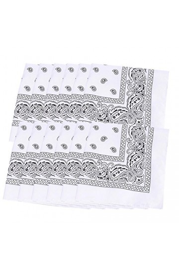 Bandanas paisley Lot De 12PCS Fichu Mouchoir Unisexe,Bandeau de Cheveux,Echarpe de Cou,Décoration Rétro Style Multicolore&Mêm